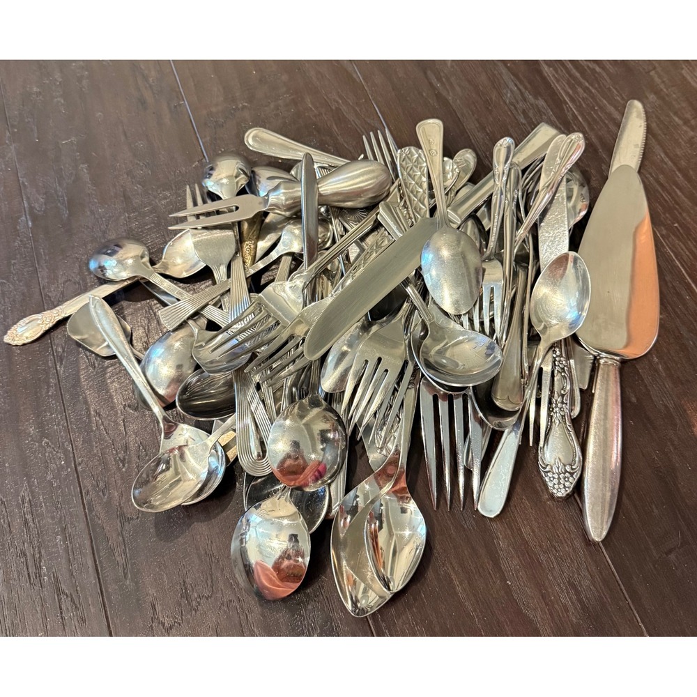 Flatware 5 Pound Lot DIY Crafts Mixed Stainless Steel Mismatched Project #1